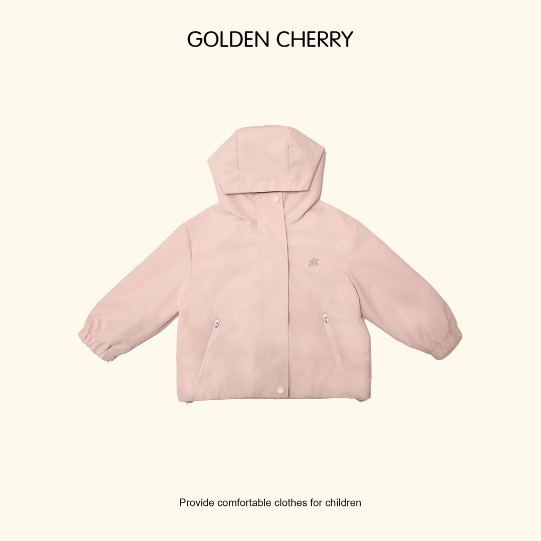【Golden cherry】女童粉色gc金线刺绣高级洋气风衣567357