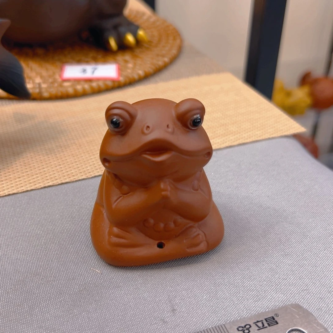 紫砂茶宠开播福利小青蛙朱泥