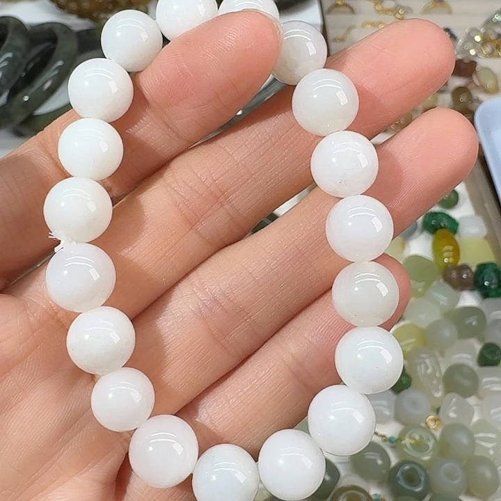 和田玉未镶嵌手链10mm