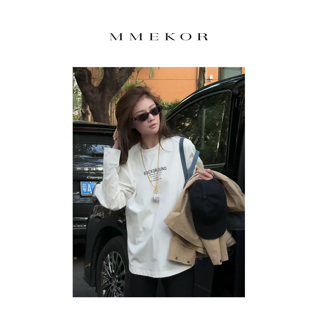 MMEKOR“俏皮企划”T恤 2025新款千金玛德琳简约长袖 89356