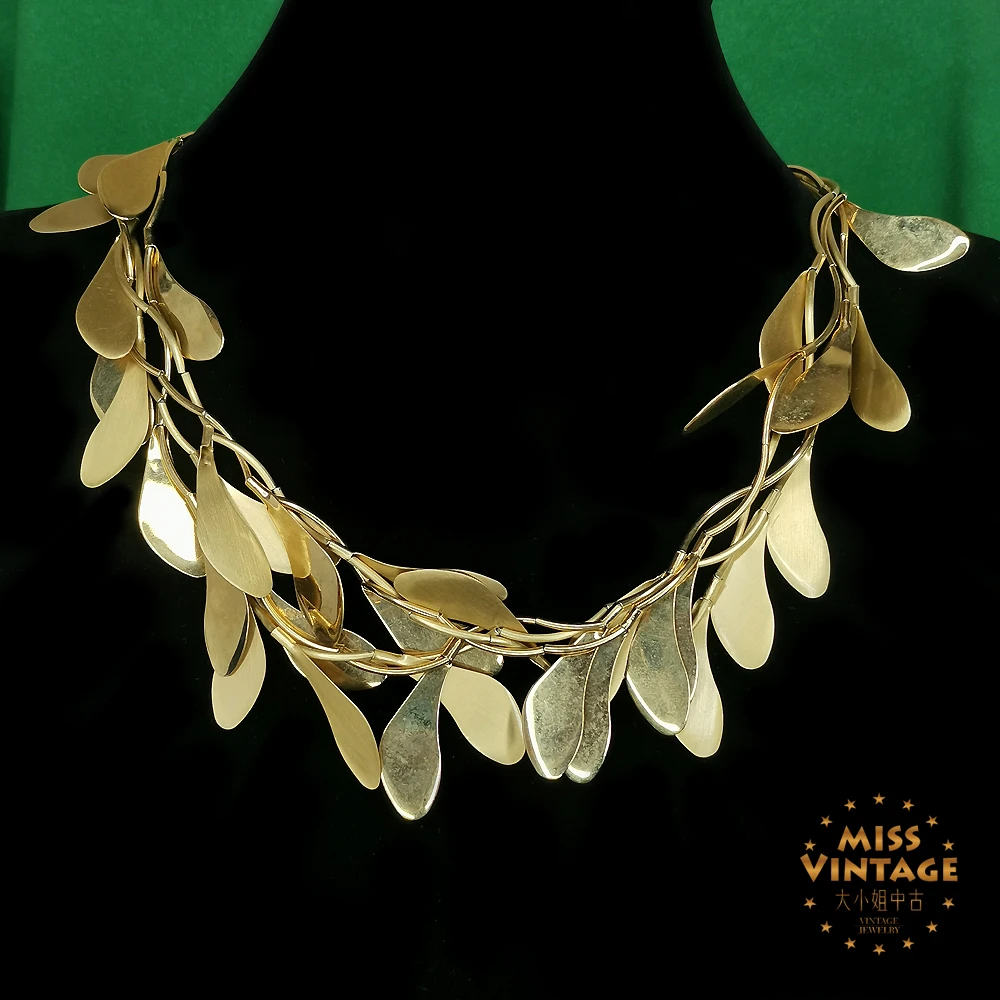 MONET三层灵动叶片项链47cm[2502128-049]