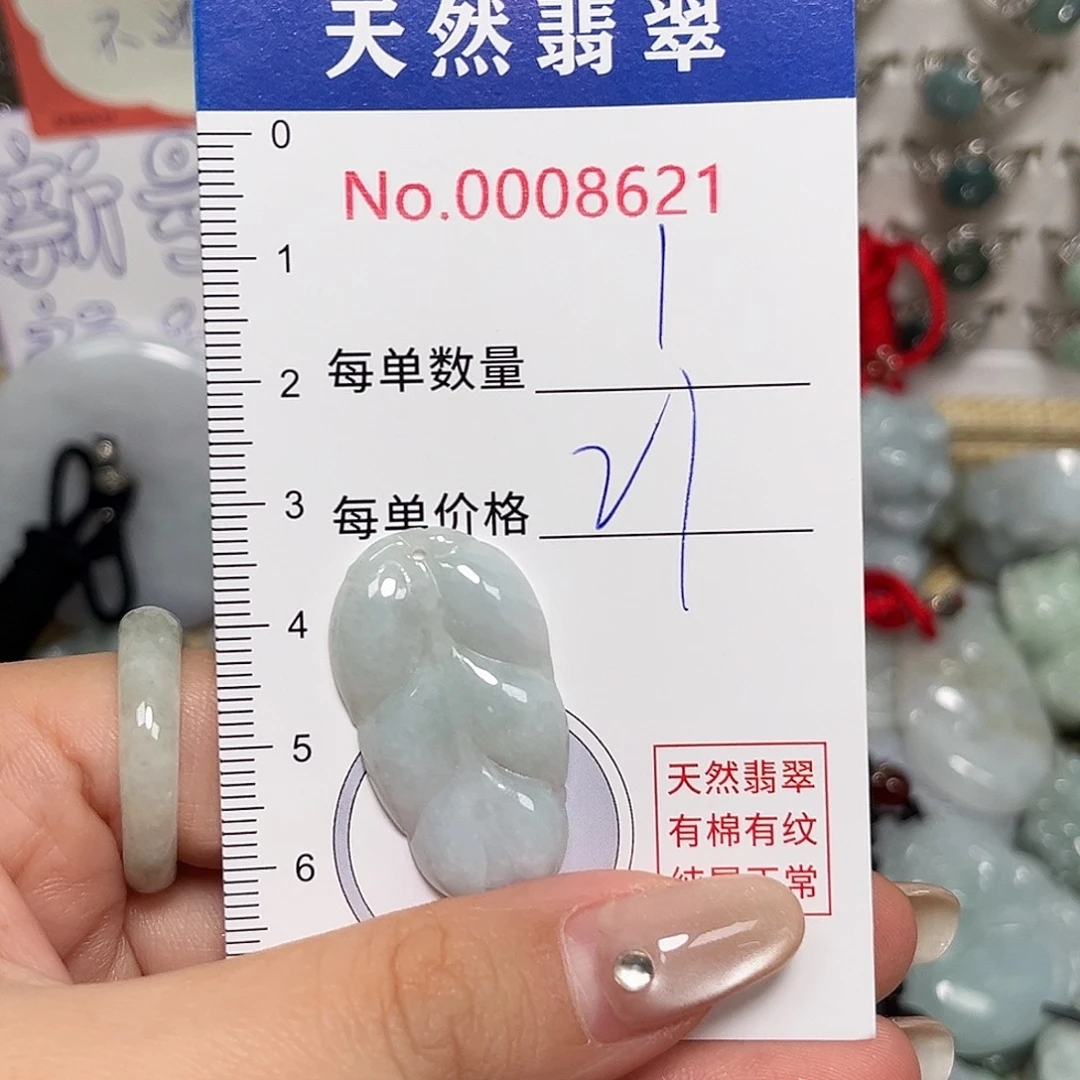 翡翠未镶嵌颈饰叶子