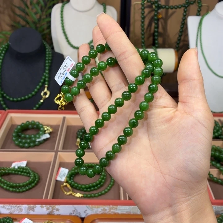 和田玉（碧玉）未镶嵌颈饰菠菜8