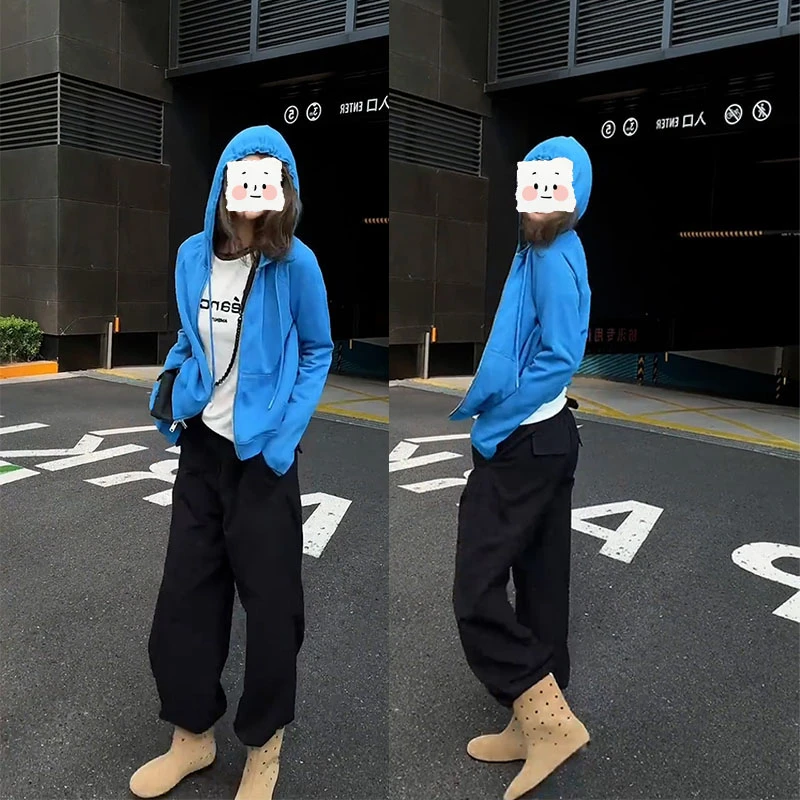 2025秋季新款设计感一整套时尚百搭连帽外套上衣女休闲裤三件套装