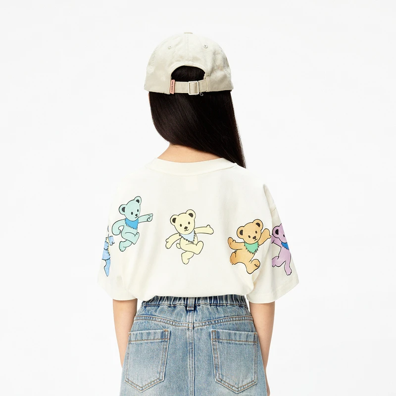 littlemoco童装25春装新款男女童5A抑菌棉短袖T恤#KBE1TEET02