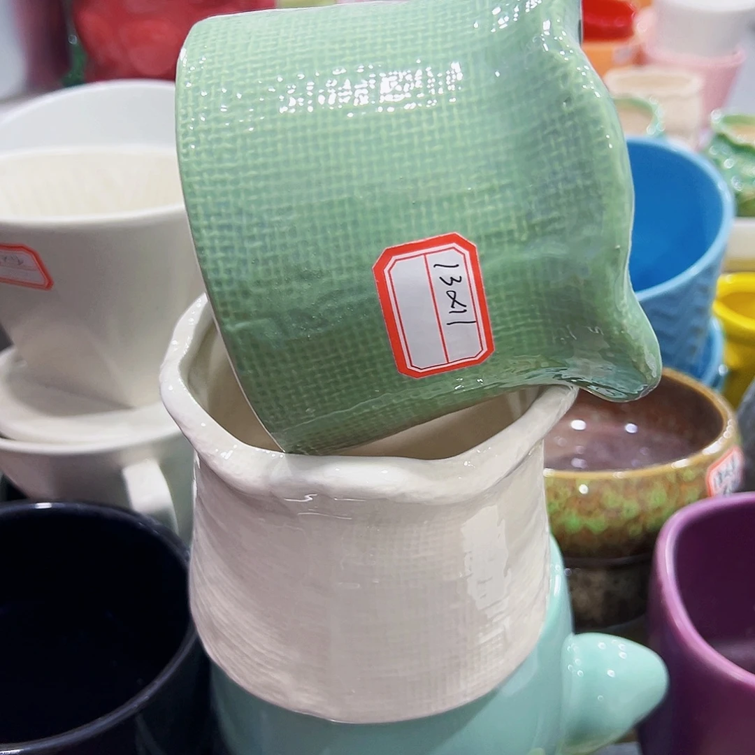 有孔外贸尾单陶瓷花盆凑单10米包邮