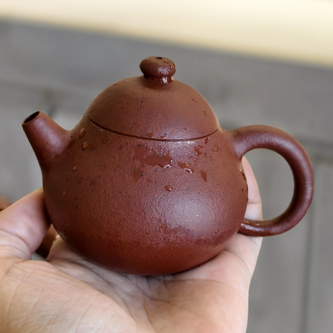 璞素文庭精选紫砂许林峰老师全手工石黄料110cc小文旦壶
