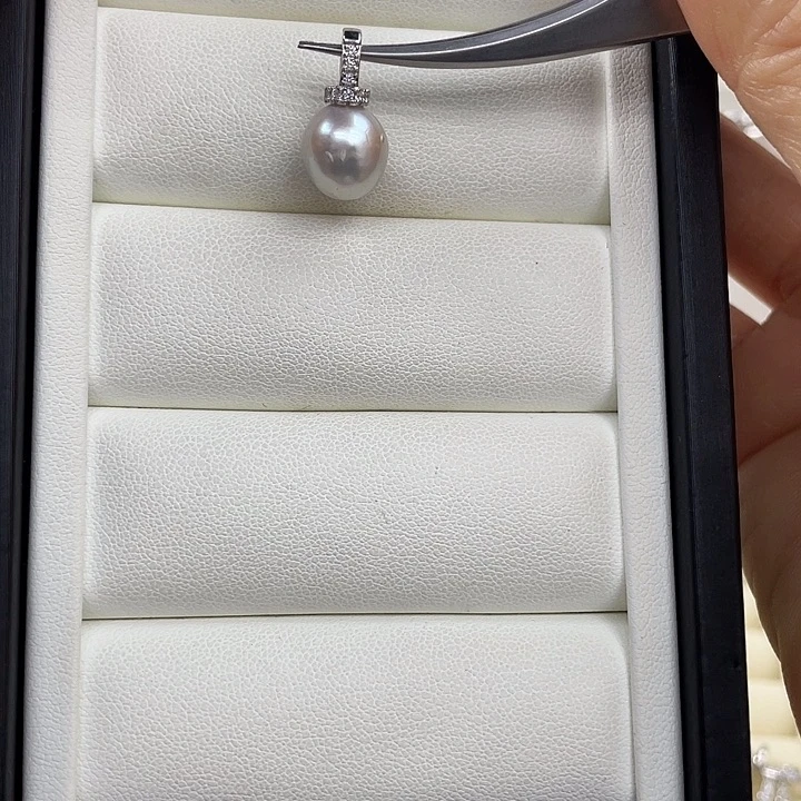 银S925镶嵌吊坠(不含链)海水珍珠