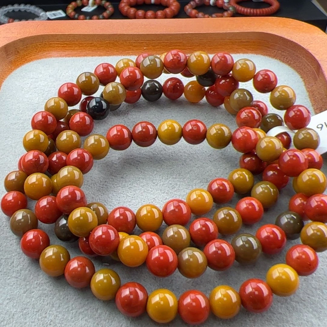 南红玛瑙一级巧家包浆长链6.5+未镶嵌