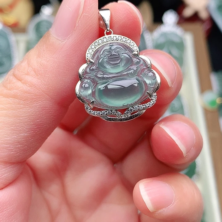 颈饰银S925镶嵌翡翠吊坠