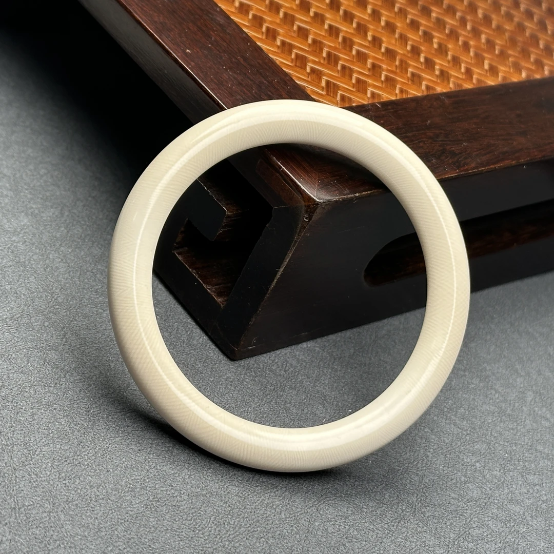 U2099天然猛犸牙 10mm圆条手镯 61mm支持鉴定 假一罚四