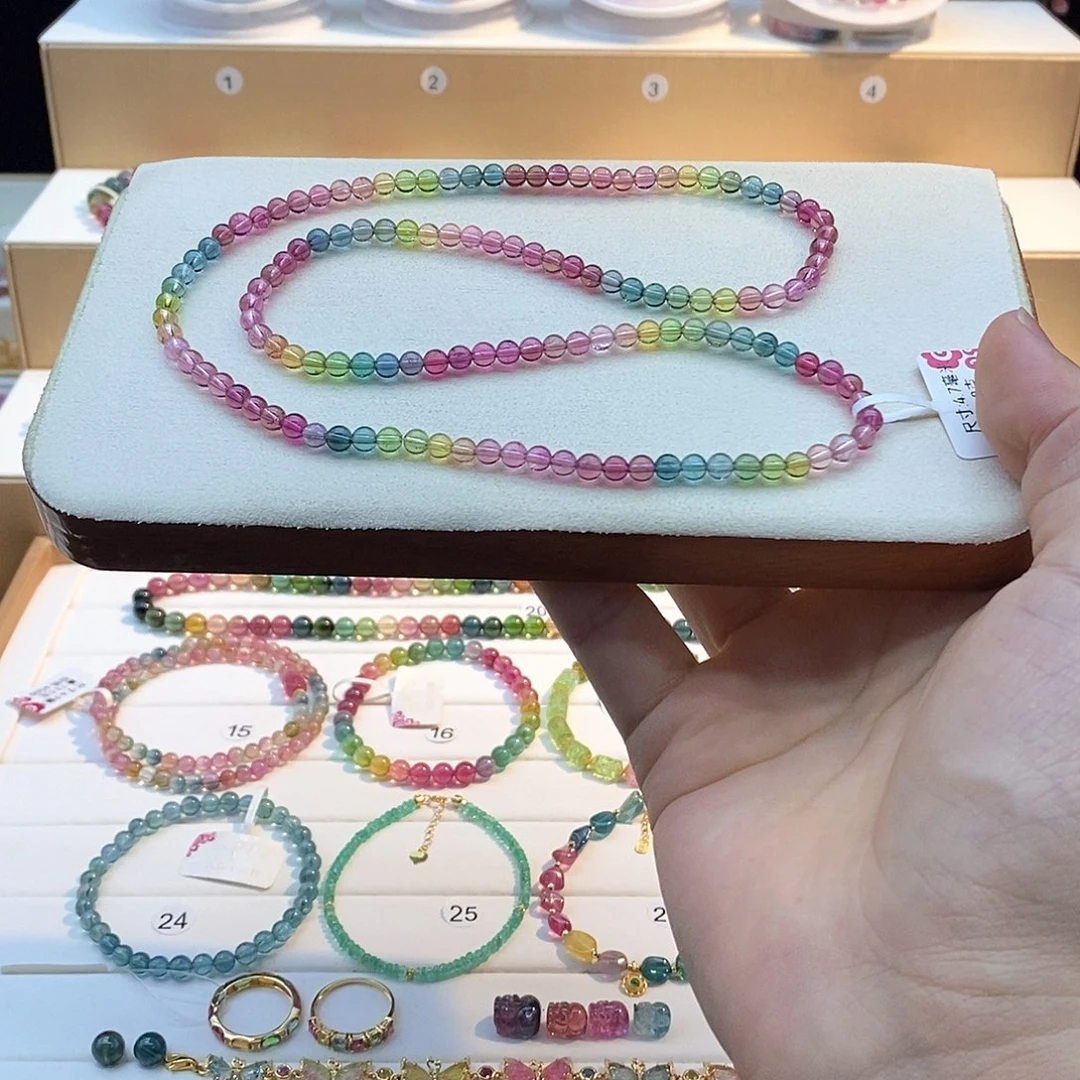 未镶嵌碧玺人鱼彩虹色标三圈