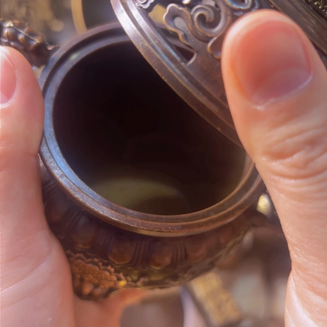 原矿风磨铜熏香炉