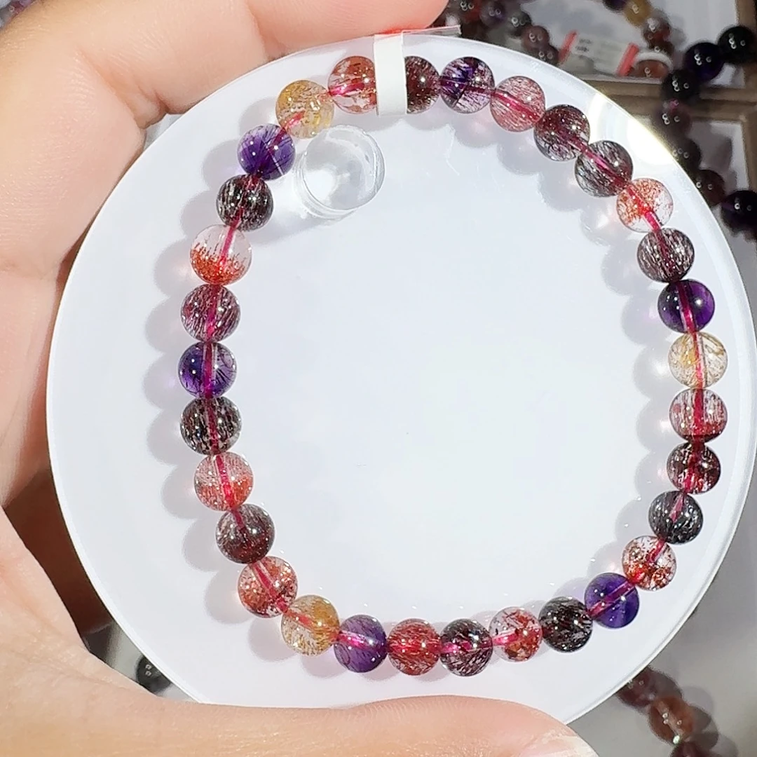 未镶嵌手链水晶6.1mm橘色系糖果仙女超七