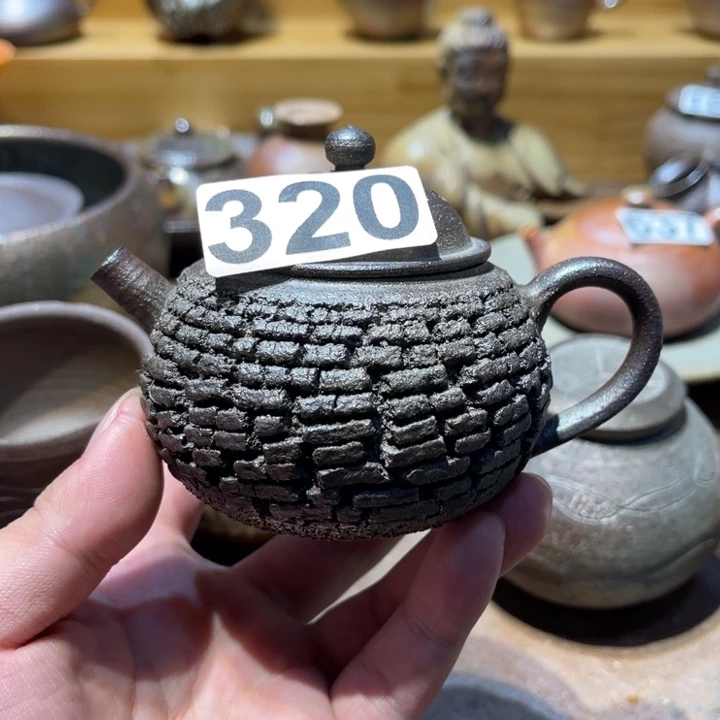 手工制作柴烧茶壶320