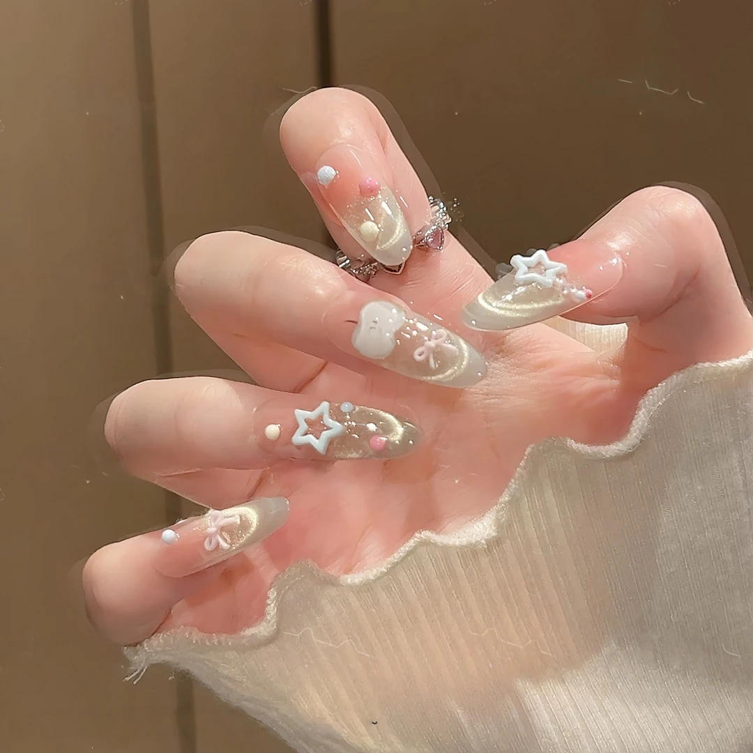 【苹果气泡水】清新纯欲高级感苹果主题显白美甲穿戴甲手工贴片