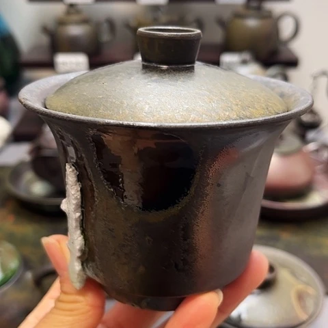 盖碗景德柴烧茶具-纯手工茶具微瑕