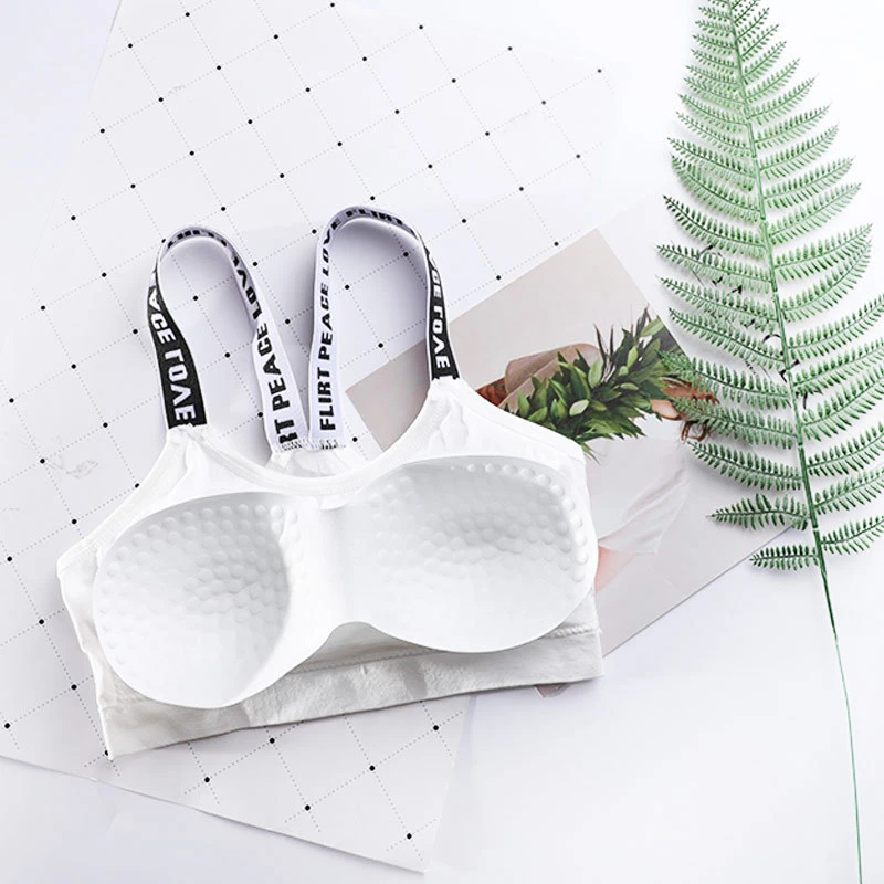 【Cc】无缝美背英文字母肩带裹胸抹胸防走光少女运动文胸