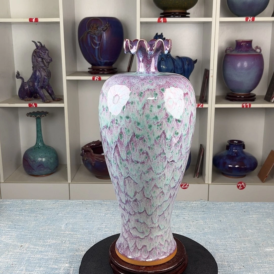 瓷片荷韵瓶46公分左右珍品收藏无礼盒