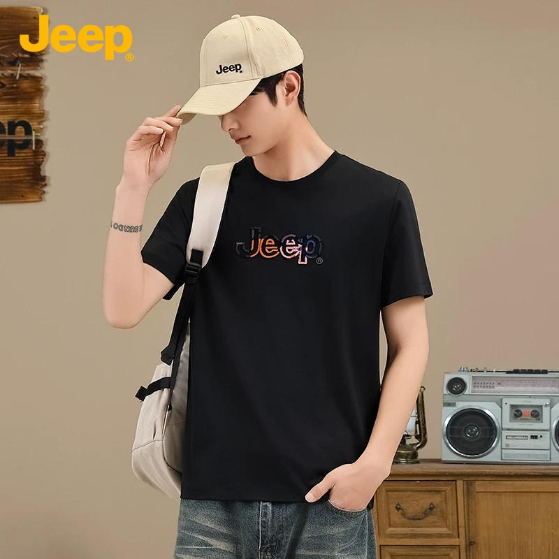 JEEP/吉普夏季男式圆领休闲短袖潮流时尚T恤衫374
