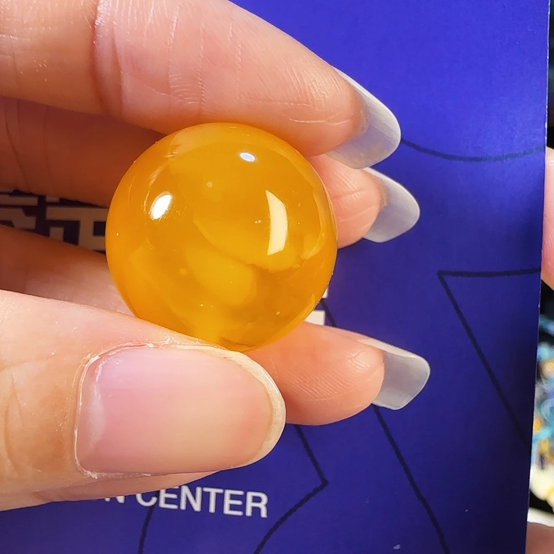 蜜蜡未镶嵌颈饰20.8mm焦皮料芬达橘红圆珠