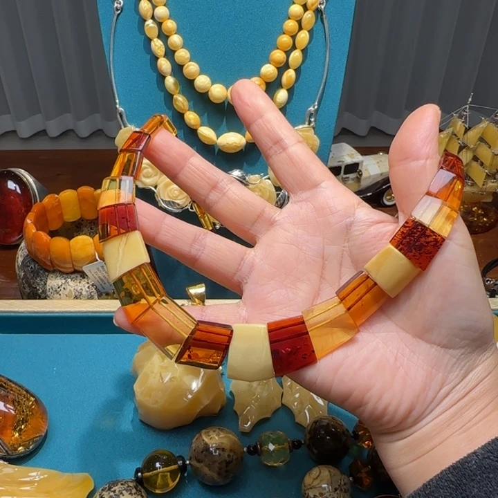 琥珀未镶嵌颈饰波兰设计款琥珀蜜蜡