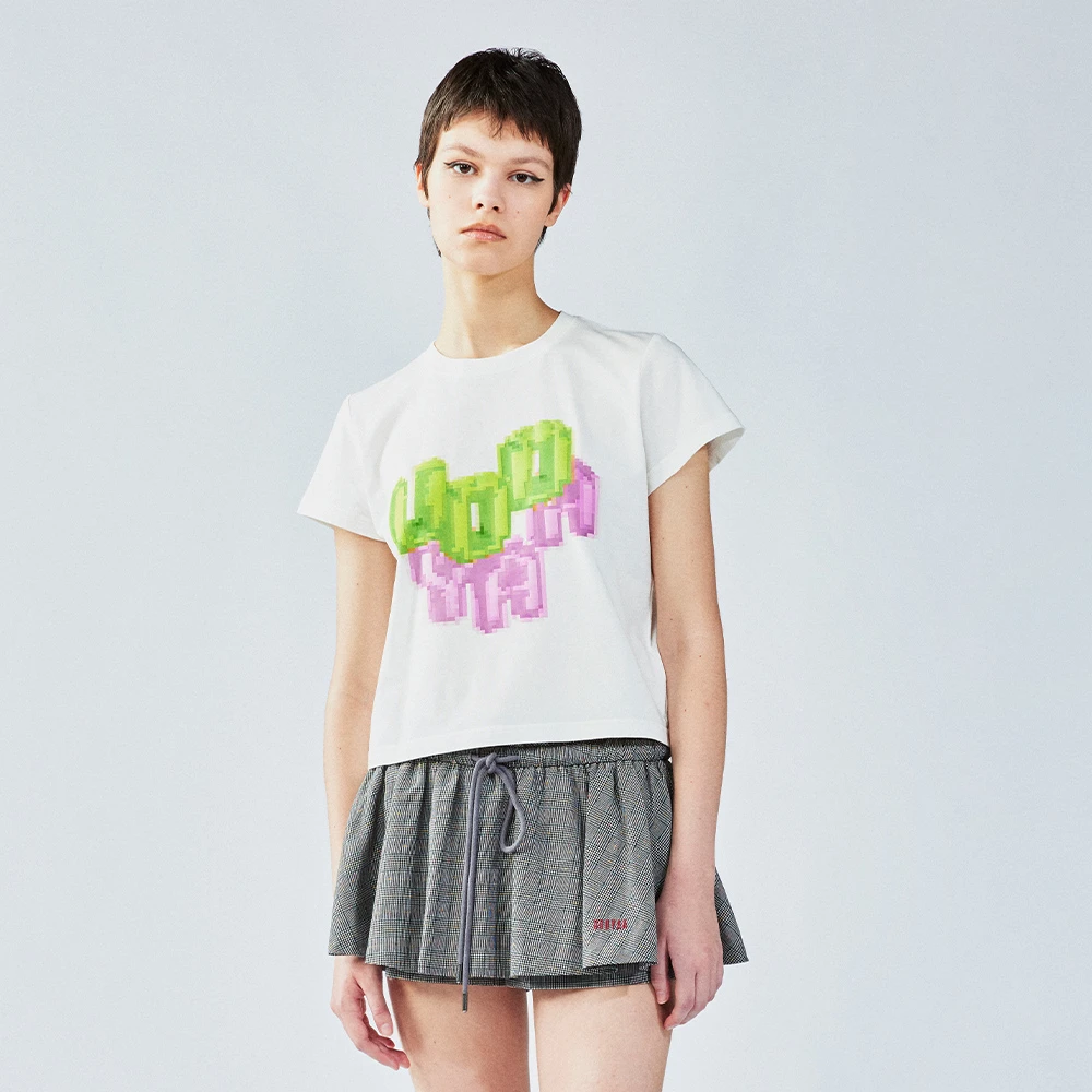 UOOYAA/乌丫2025夏季新款立体像素LOGOT恤UY25242T199141