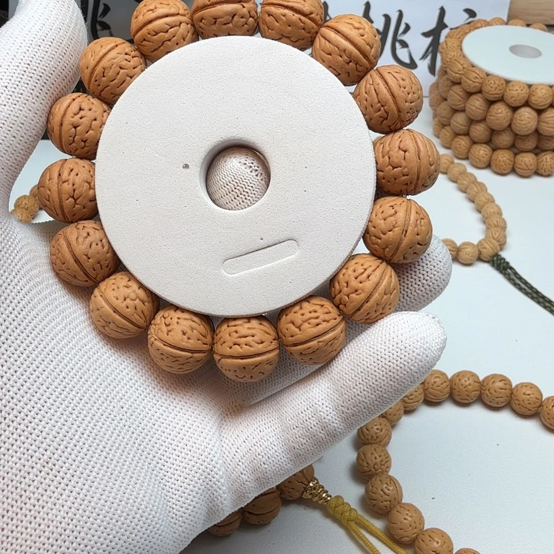 有***_桃核手串17野生桃核