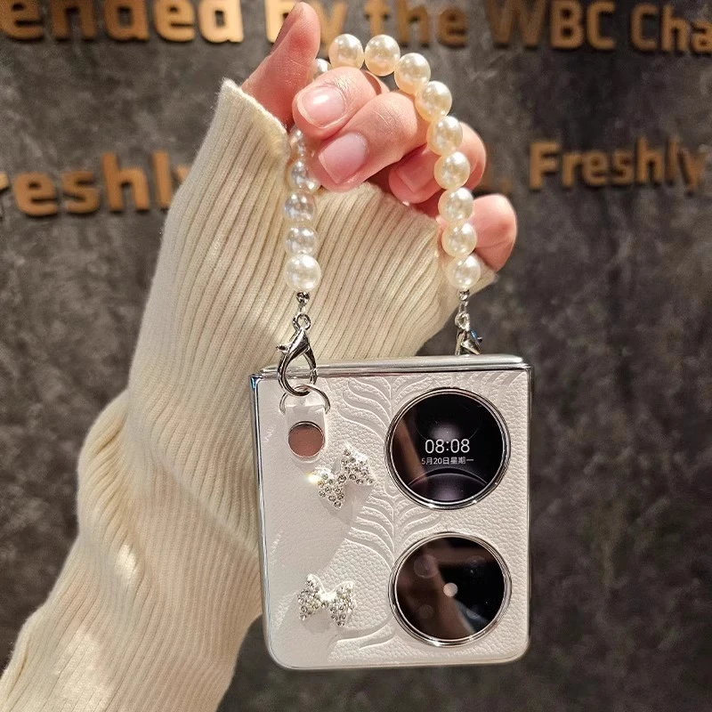 闪钻蝴蝶结适用华为Pocket 2手机壳折叠屏PuraX防摔p50pocket网红