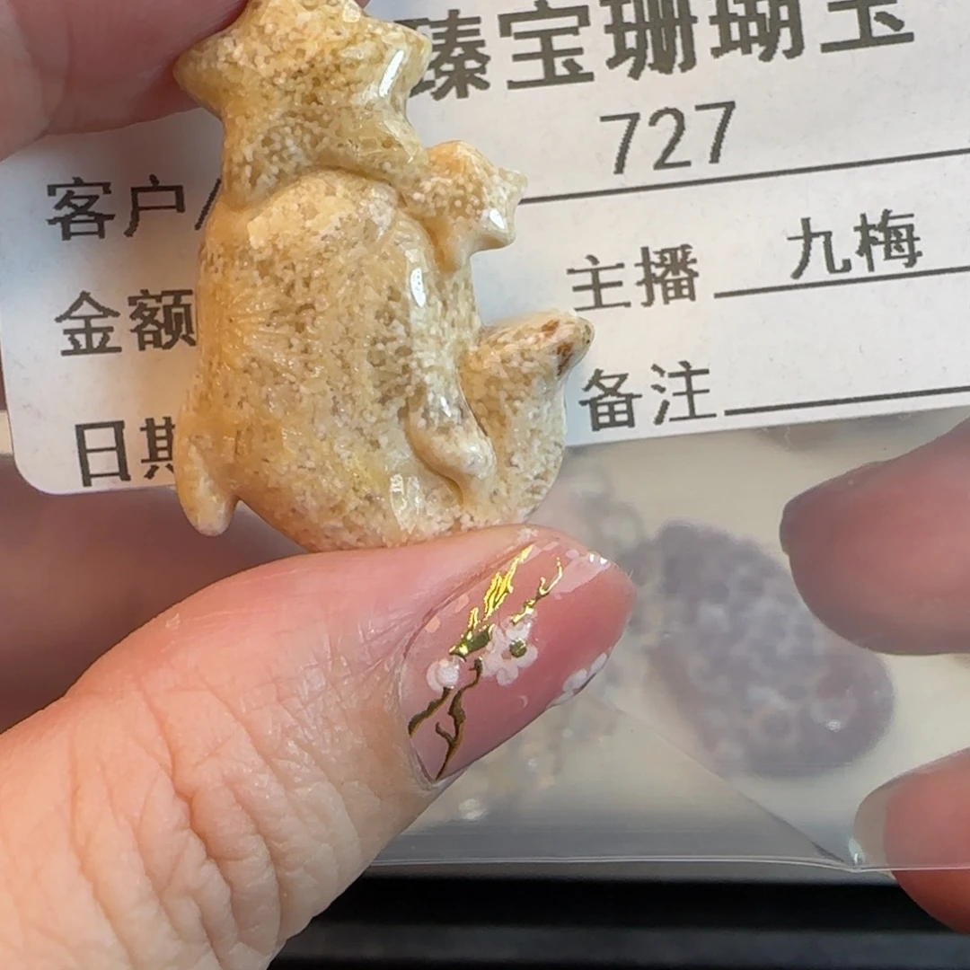 硅化珊瑚（珊瑚玉）未镶嵌吊坠(不含链)