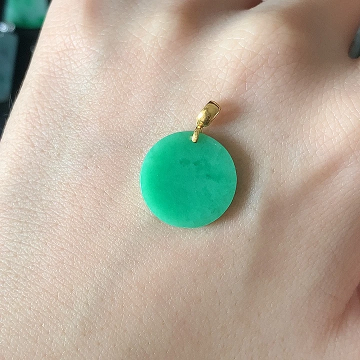 *****翡翠18K金镶嵌吊坠(不含链)