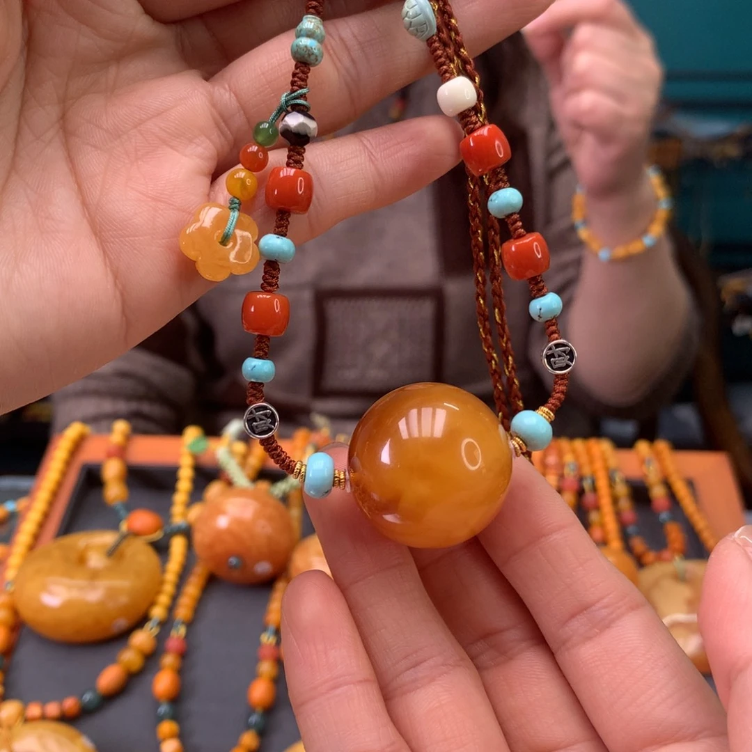 蜜蜡未镶嵌颈饰天然