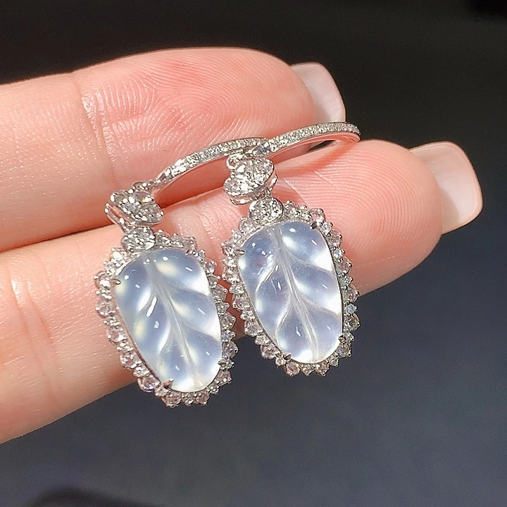 翡翠18K金镶嵌耳饰