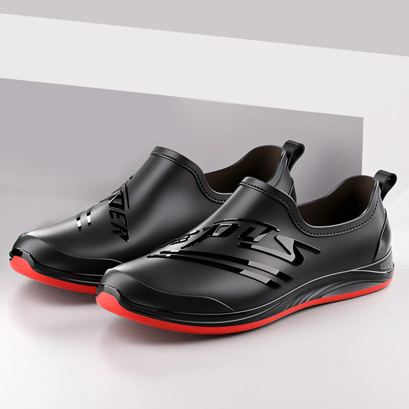 雨鞋男款钓鱼2025新款工地防水防滑胶鞋男士雨靴低帮加绒保暖水鞋