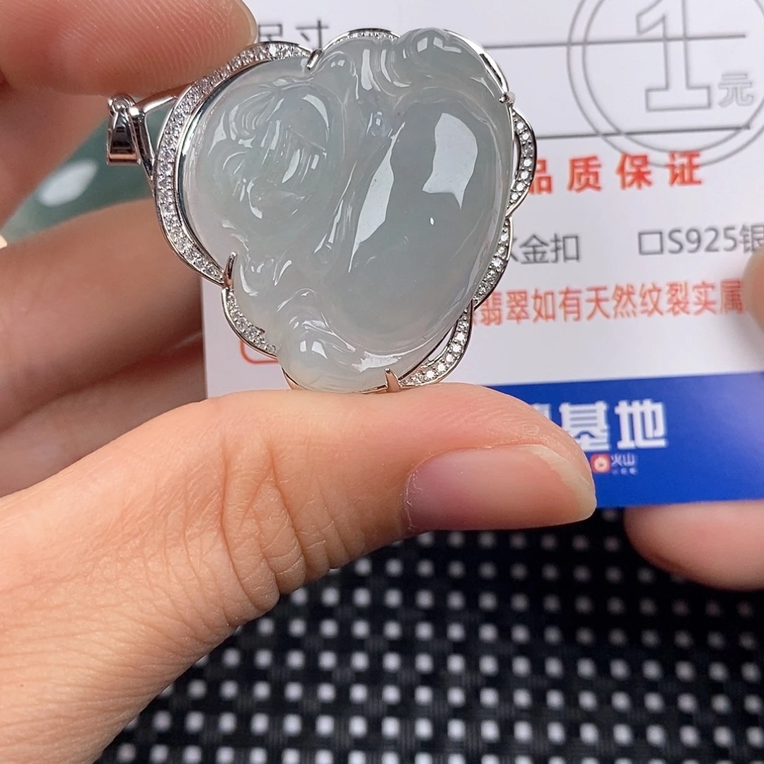 翡翠银S925镶嵌颈饰