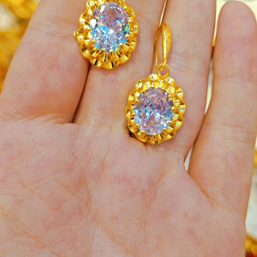 铜合金耳饰 耳环珠宝饰品精美百搭耳钩民族风轻奢甜美风