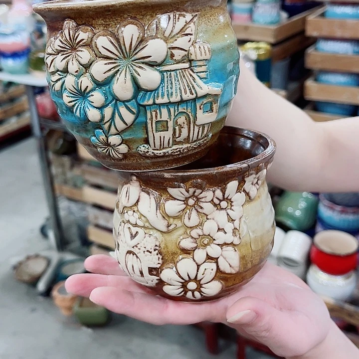 有孔，凑10元包邮陶瓷花盆发货！