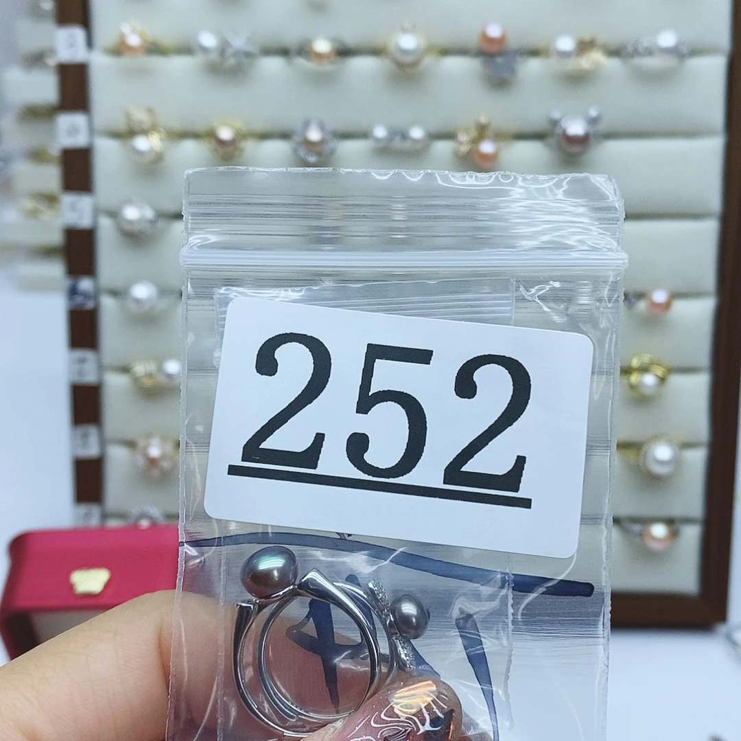 淡水珍珠戒指银S925镶嵌嘉*✎252