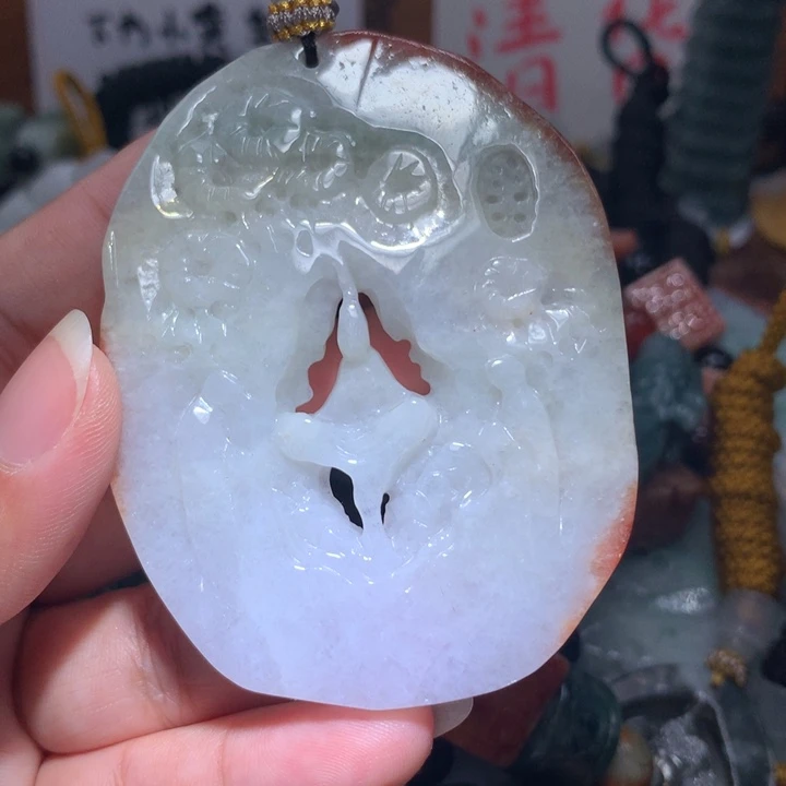 翡翠未镶嵌颈饰保真天然A货翡翠