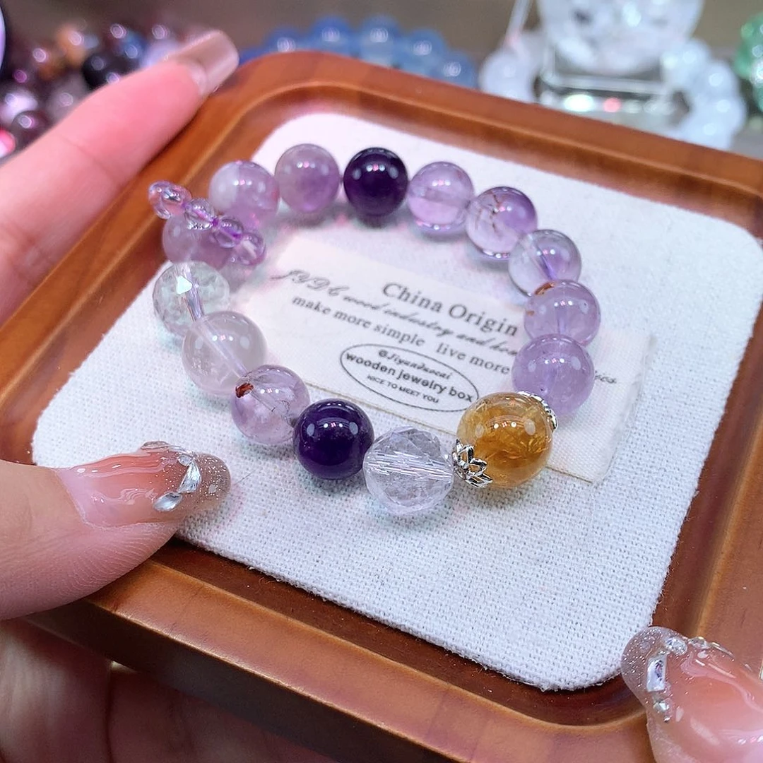 水晶手串未镶嵌紫幽灵