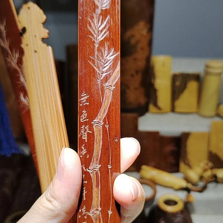 竹竹雕竹叶书签手把件