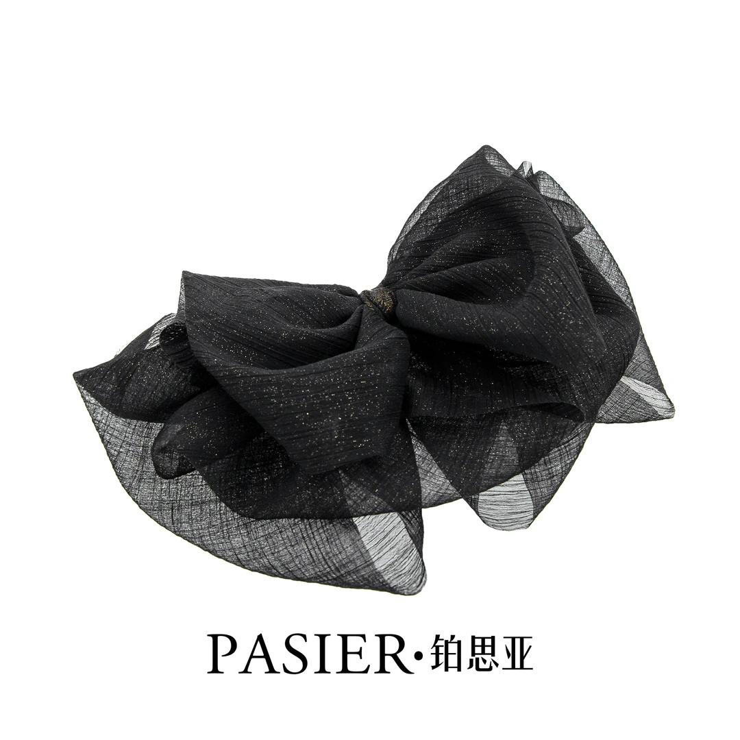 铂思亚 黑纱 手工布艺弹簧夹思思专属 CC834