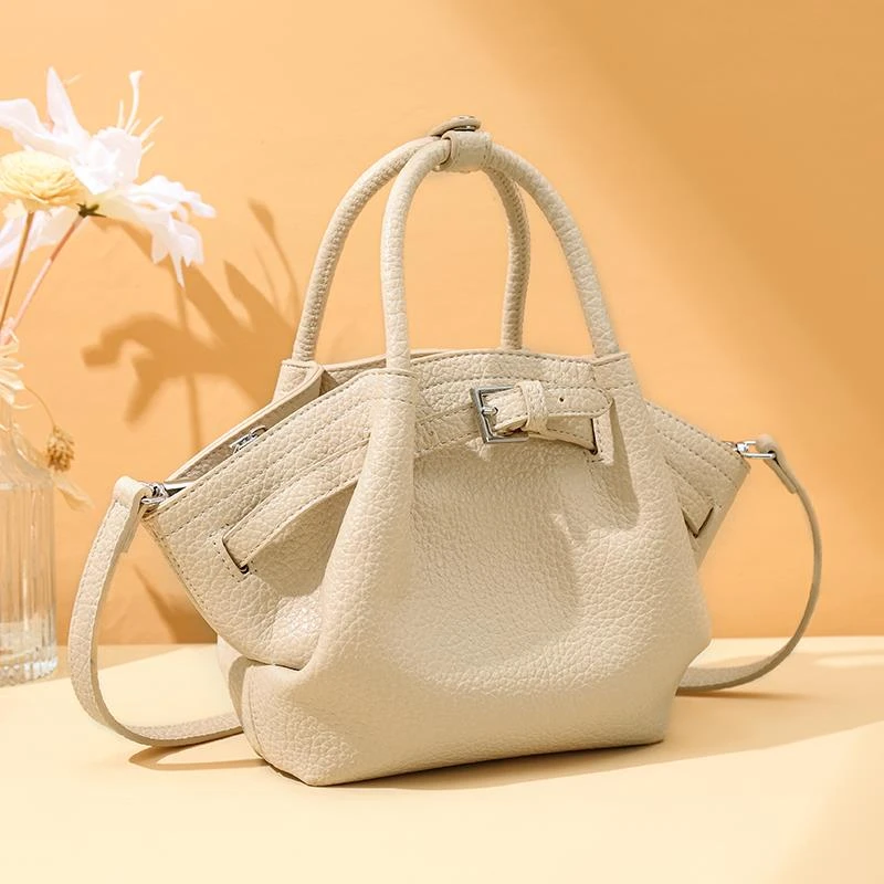 袋鼠正品简约百搭真皮女包2025新款时尚女士复古小众单肩菜篮子包