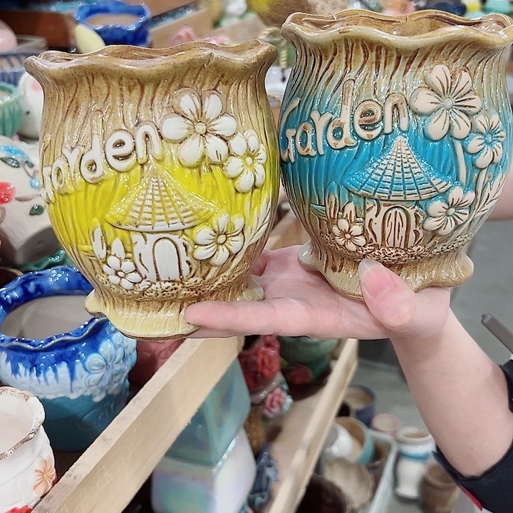 有孔.凑满10元发货多肉陶瓷花盆！