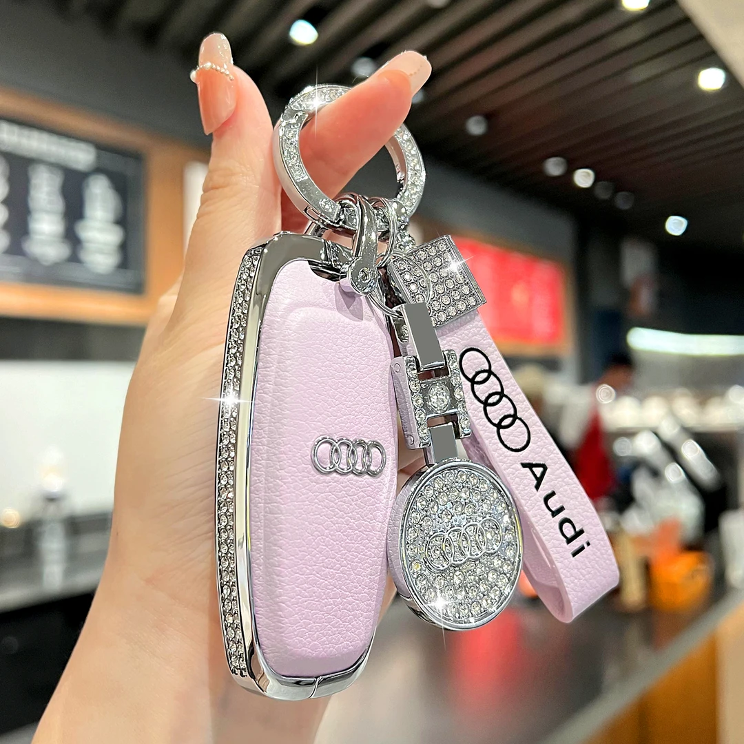奥迪a6l钥匙套新a4l/a3l/a7l/q4/q5/q7/q8/A6/A7/A8高档车包扣女