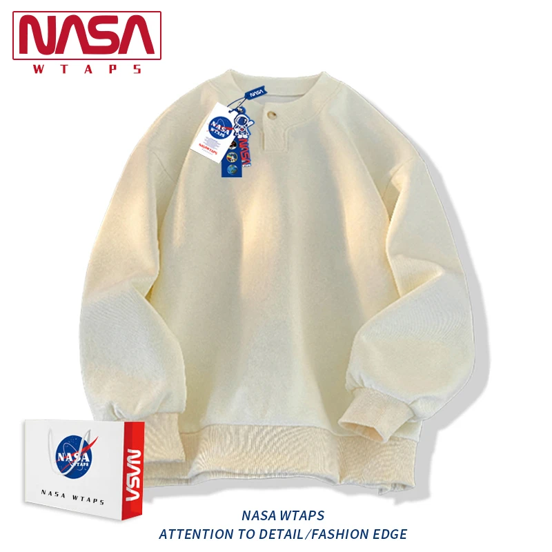 NASA WTAPS美式复古圆领卫衣男款春秋季新款宽松休闲百搭长袖上衣