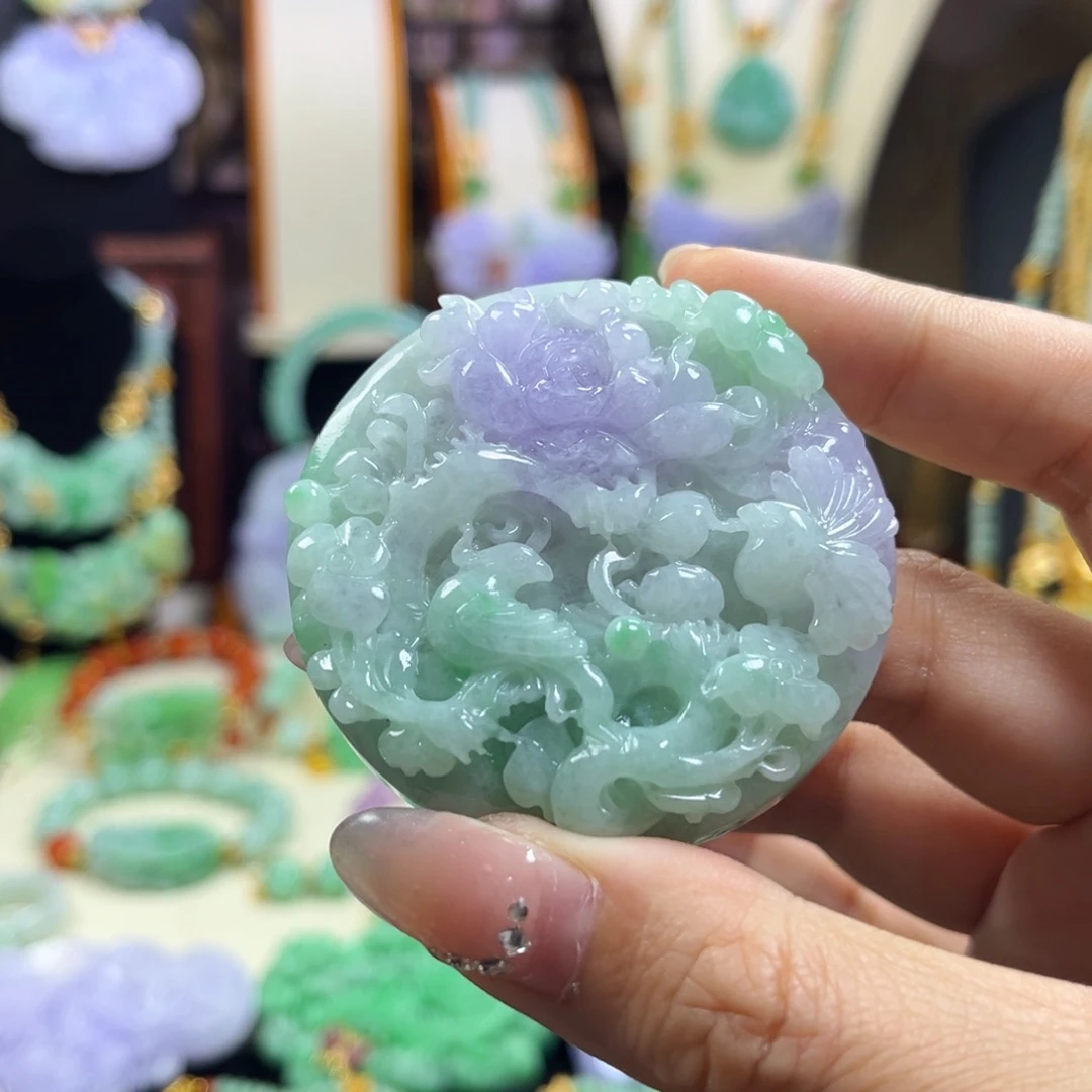 青****翡翠未镶嵌吊坠(赠链)冰