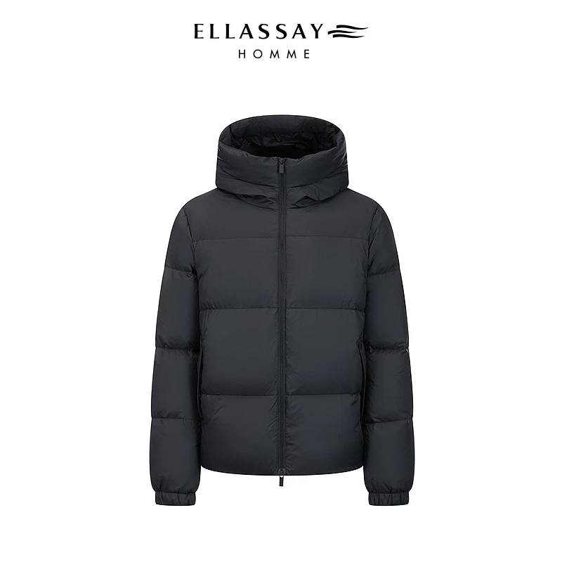 【鹅绒】ELLASSAY歌力思男装秋冬季短款保暖御寒连帽羽绒服外套男款