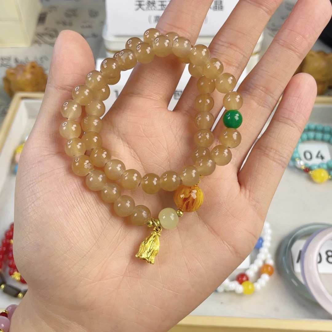 针钠钙石手饰银S925镀金镶嵌