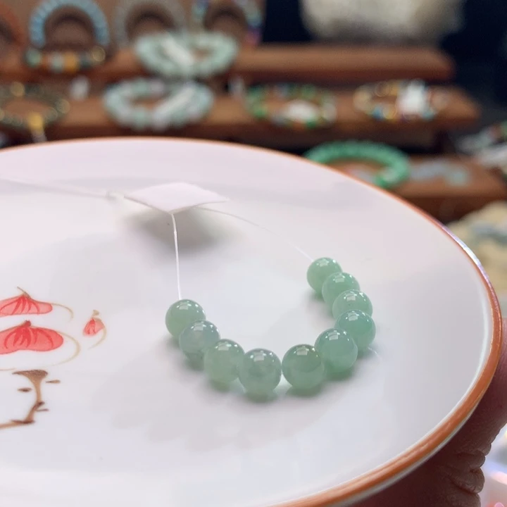 奔***马翡翠未镶嵌手链翡翠d48卡5.6